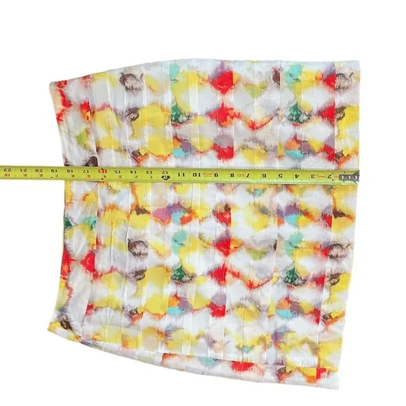 Anne Taylor silk blend watercolor abstract pattern side zipper skirt size 8 - Picture 11 of 12